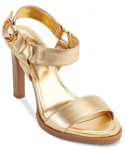 Blaire Ankle-Strap Slingback Dress Sandals Gold $74.50 Shoes