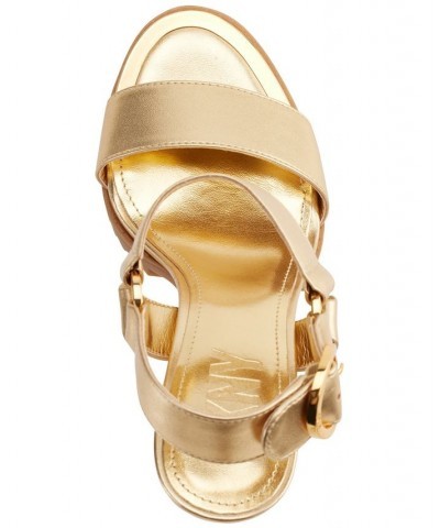 Blaire Ankle-Strap Slingback Dress Sandals Gold $74.50 Shoes