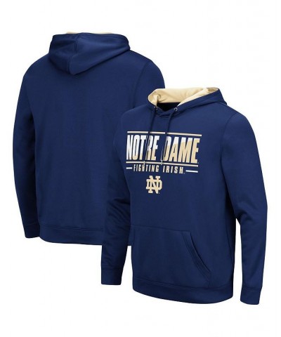 Men's Navy Notre Dame Fighting Irish Slash Stack 2.0 Pullover Hoodie $33.79 Sweatshirt