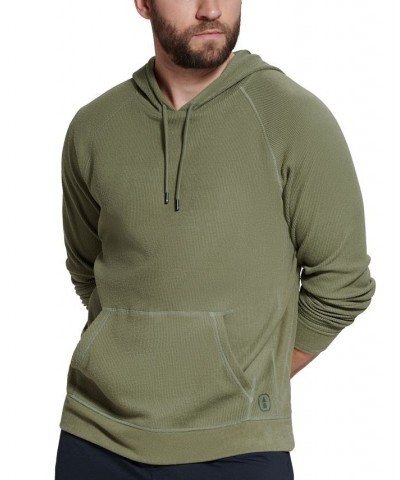 Men's Bay Waffle Hoodie Green $12.70 Sweatshirt