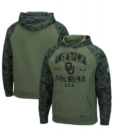 Men's Olive, Camo Oklahoma Sooners OHT Military-Inspired Appreciation Raglan Pullover Hoodie $30.00 Sweatshirt