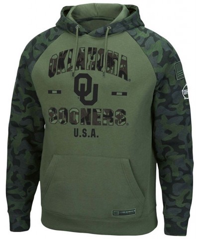 Men's Olive, Camo Oklahoma Sooners OHT Military-Inspired Appreciation Raglan Pullover Hoodie $30.00 Sweatshirt