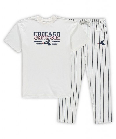 Men's White, Navy Chicago White Sox Big and Tall Pinstripe Sleep Set $37.79 Pajama