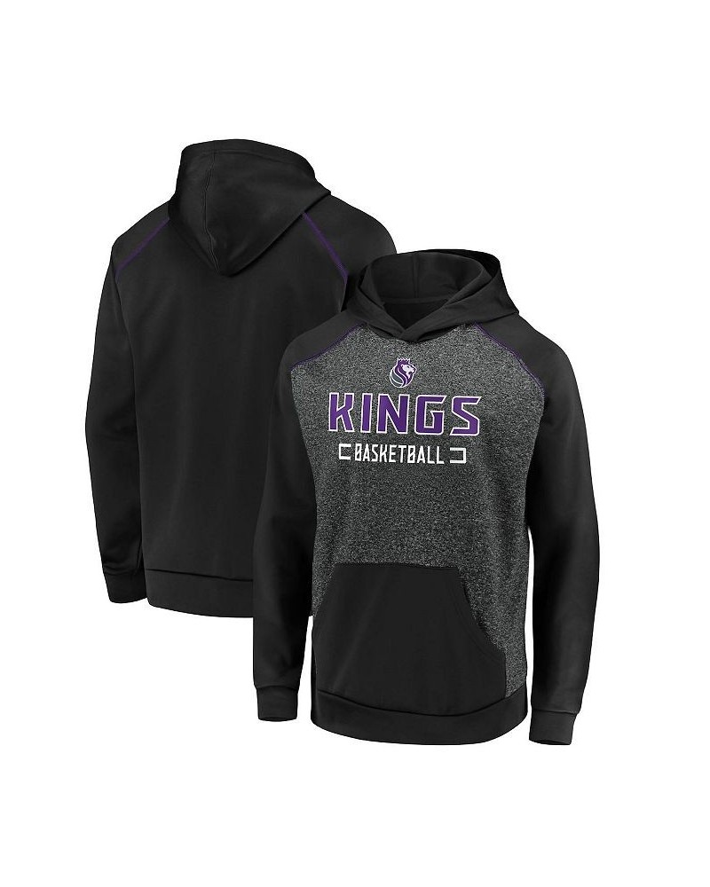 Men's Branded Heathered Charcoal and Black Sacramento Kings Game Day Ready Raglan Pullover Hoodie $32.34 Sweatshirt