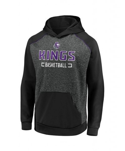 Men's Branded Heathered Charcoal and Black Sacramento Kings Game Day Ready Raglan Pullover Hoodie $32.34 Sweatshirt