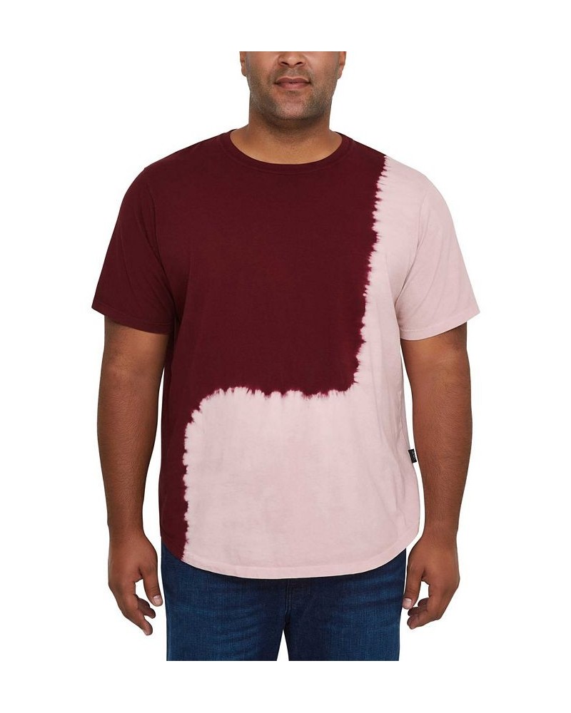 Men's Big and Tall Dip-Dye Hi-Lo T-shirt Red $32.70 T-Shirts