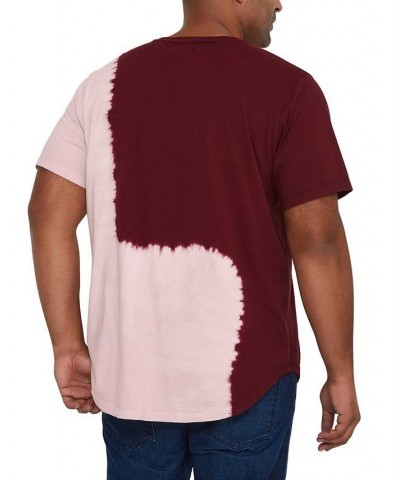 Men's Big and Tall Dip-Dye Hi-Lo T-shirt Red $32.70 T-Shirts