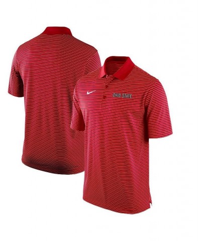 Men's Scarlet Ohio State Buckeyes Stadium Stripe Performance Team Polo Shirt $33.75 Polo Shirts