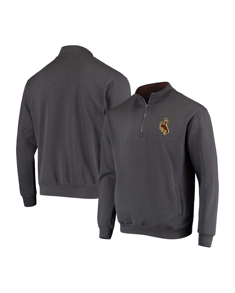 Men's Charcoal Wyoming Cowboys Tortugas Logo Quarter-Zip Jacket $33.59 Sweatshirt