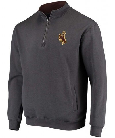 Men's Charcoal Wyoming Cowboys Tortugas Logo Quarter-Zip Jacket $33.59 Sweatshirt