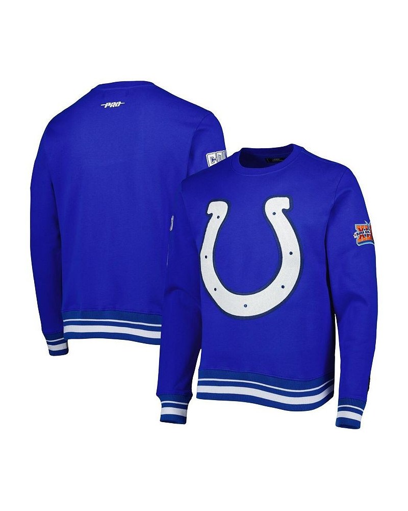 Men's Royal Indianapolis Colts Mash Up Pullover Sweatshirt $57.60 Sweatshirt