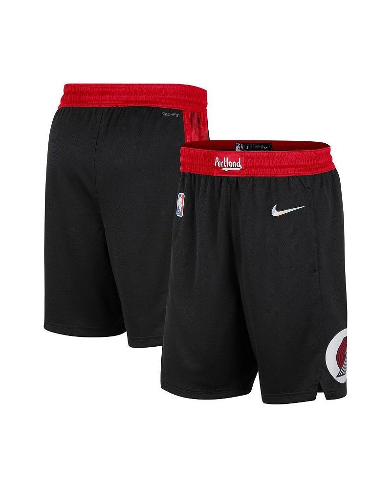 Men's Black and Red Portland Trail Blazers 2021/22 City Edition Swingman Shorts $38.50 Shorts