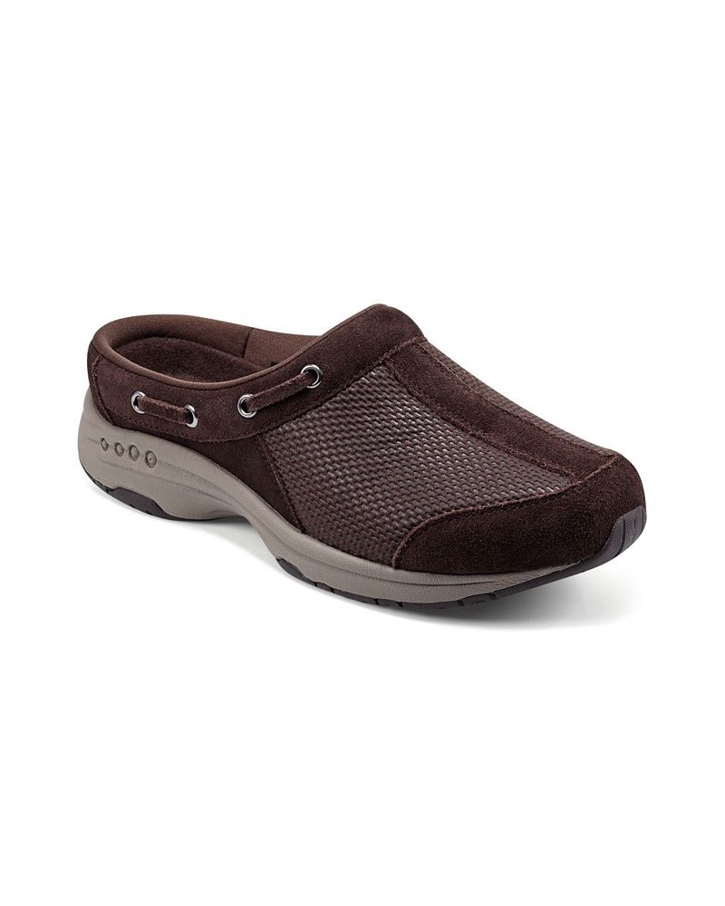 Women's Travelport Round Toe Casual Slip-on Mules Brown $31.60 Shoes