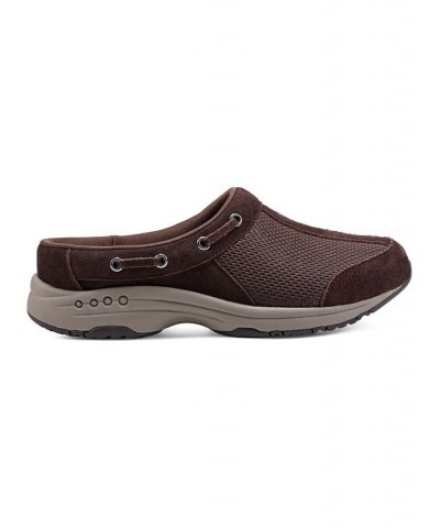 Women's Travelport Round Toe Casual Slip-on Mules Brown $31.60 Shoes