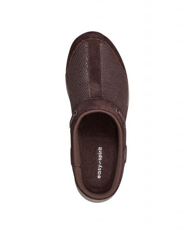 Women's Travelport Round Toe Casual Slip-on Mules Brown $31.60 Shoes