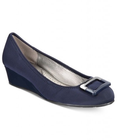 Women's Tad Wedge Pumps Navy $46.28 Shoes