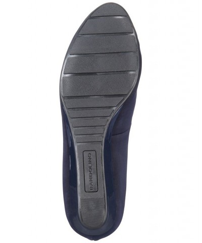 Women's Tad Wedge Pumps Navy $46.28 Shoes