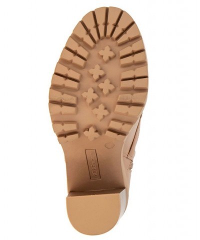 Women's Pilas Lug Sole Bootie Tan/Beige $27.50 Shoes