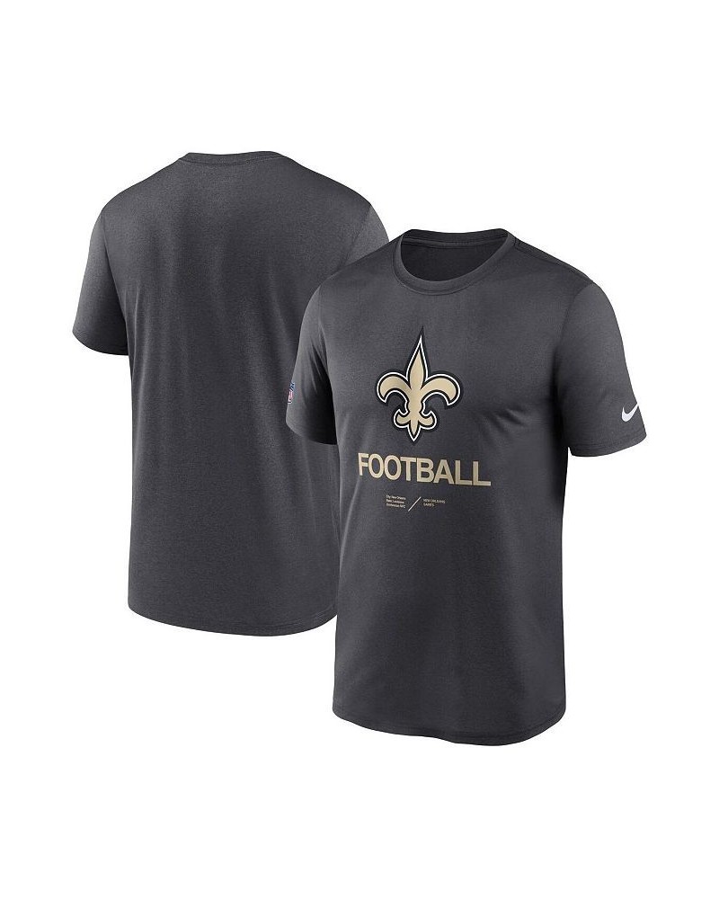 Men's Anthracite New Orleans Saints Infographic Performance T-shirt $16.40 T-Shirts