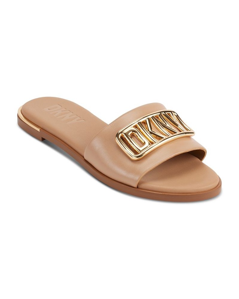 Women's Waldina Slip-On Slide Sandals Tan/Beige $41.28 Shoes