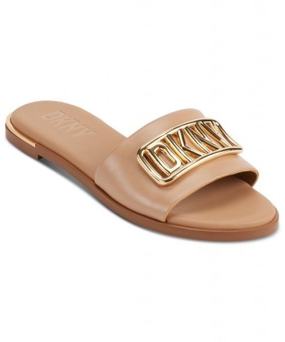 Women's Waldina Slip-On Slide Sandals Tan/Beige $41.28 Shoes