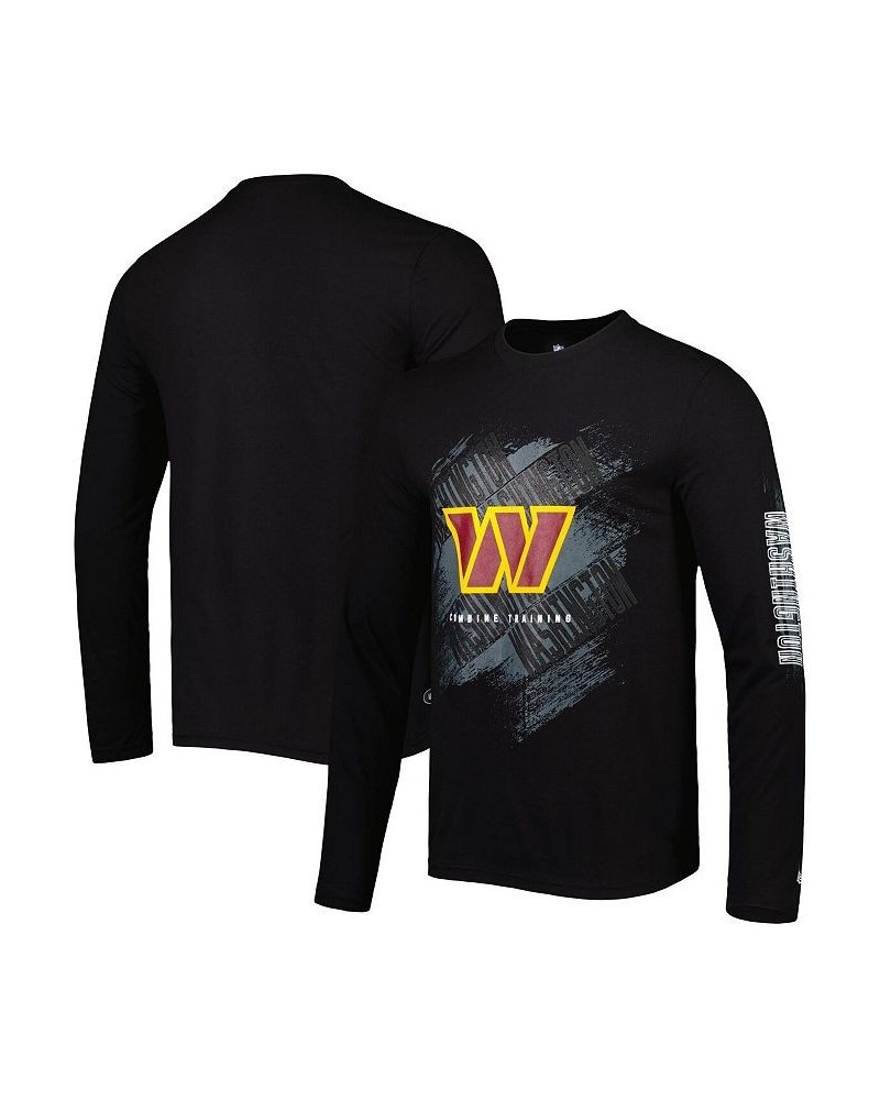 Men's Black Washington Commanders Combine Authentic Action Long Sleeve T-shirt $16.56 T-Shirts