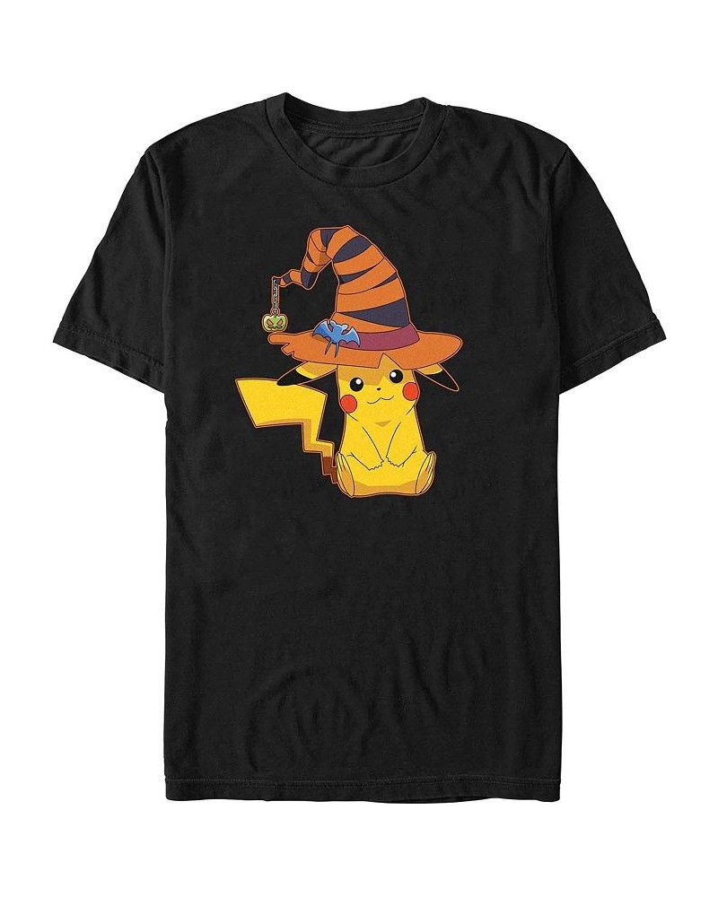 Men's Pokemon Pika Witch Short Sleeves T-shirt Black $20.64 T-Shirts