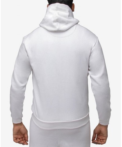 Men's Fleece Full-Zip Hoodie with Chest Pocket White $20.40 Sweatshirt