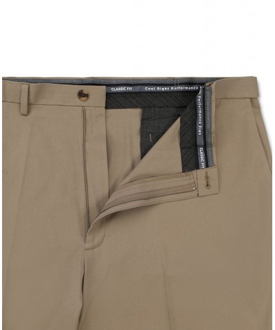 Big & Tall Cool Right Performance Flex Classic Fit Flat Front Pant Tan/Beige $28.59 Pants