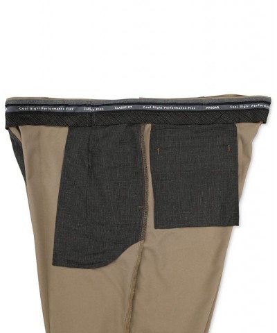 Big & Tall Cool Right Performance Flex Classic Fit Flat Front Pant Tan/Beige $28.59 Pants