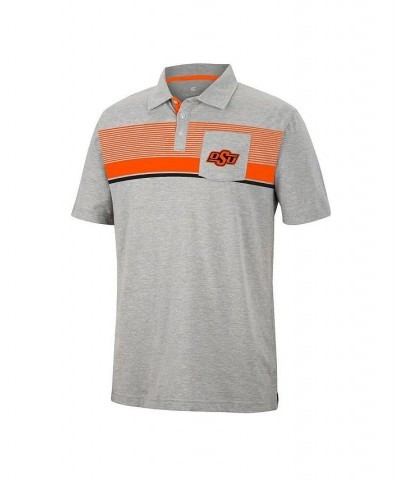 Men's Heathered Gray Oklahoma State Cowboys Golfer Pocket Polo Shirt $24.75 Polo Shirts