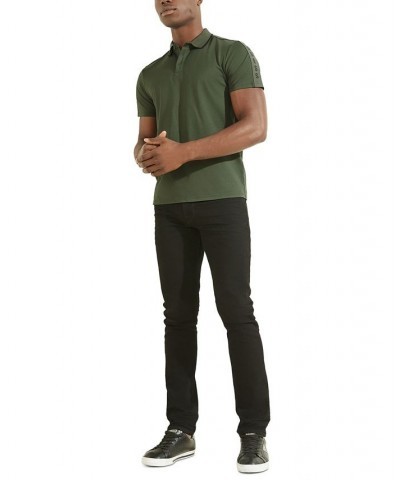 Men's Logo Taped Tipped Collar Polo Shirt Green $29.99 Polo Shirts