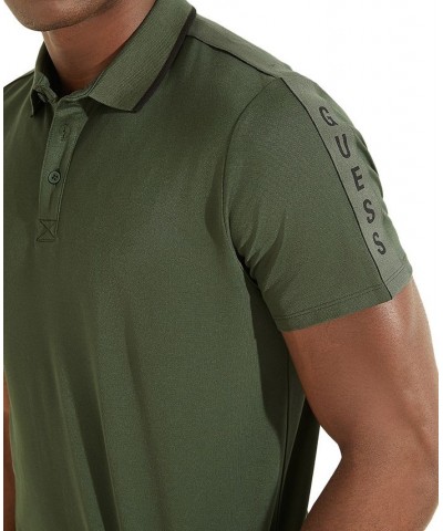 Men's Logo Taped Tipped Collar Polo Shirt Green $29.99 Polo Shirts