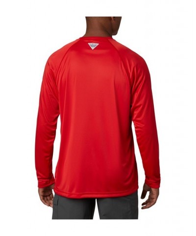 PFG Men's Terminal Tackle UPF 50 Quick Dry Shirt Red Spark, White Logo $20.50 T-Shirts