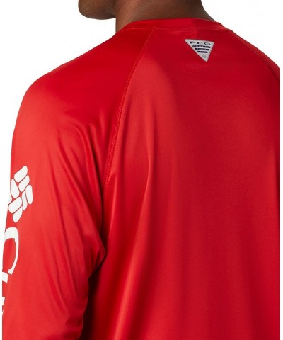 PFG Men's Terminal Tackle UPF 50 Quick Dry Shirt Red Spark, White Logo $20.50 T-Shirts