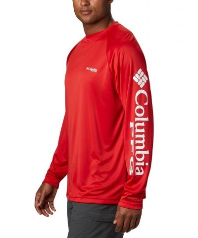 PFG Men's Terminal Tackle UPF 50 Quick Dry Shirt Red Spark, White Logo $20.50 T-Shirts