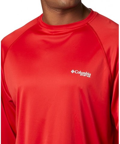 PFG Men's Terminal Tackle UPF 50 Quick Dry Shirt Red Spark, White Logo $20.50 T-Shirts