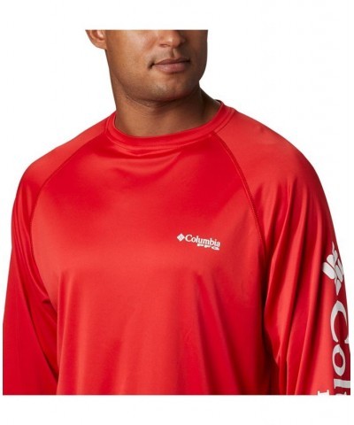 PFG Men's Terminal Tackle UPF 50 Quick Dry Shirt Red Spark, White Logo $20.50 T-Shirts