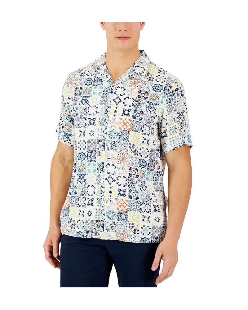 Men's Rumbie Mixed Medallion Silk Shirt White $20.16 Shirts