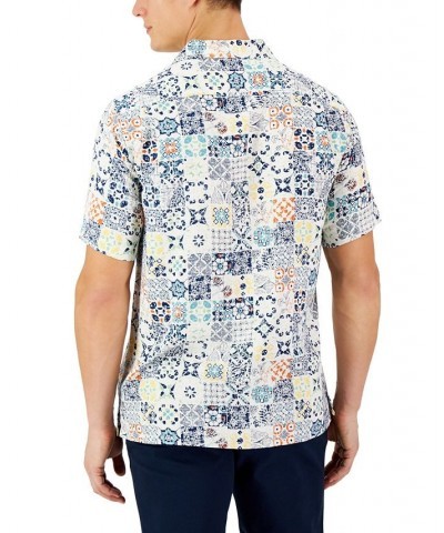 Men's Rumbie Mixed Medallion Silk Shirt White $20.16 Shirts