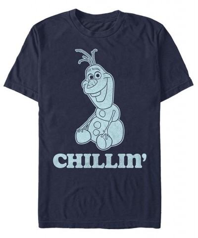 Disney Men's Frozen Olaf Chillin, Short Sleeve T-Shirt Blue $16.80 T-Shirts