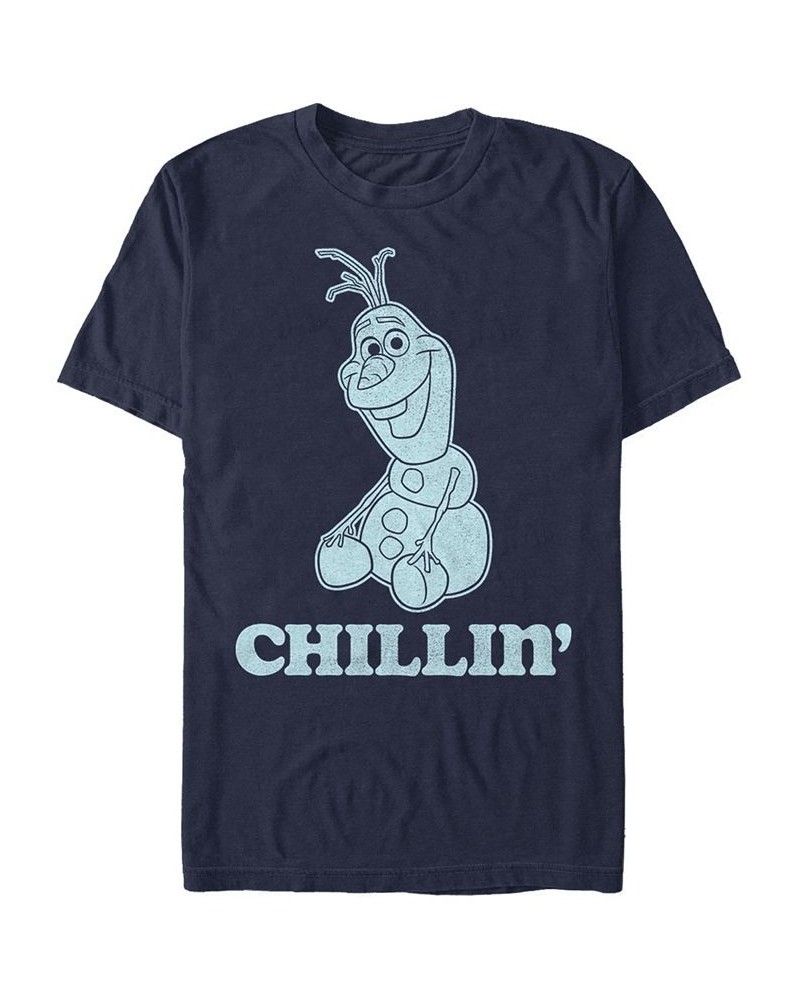 Disney Men's Frozen Olaf Chillin, Short Sleeve T-Shirt Blue $16.80 T-Shirts