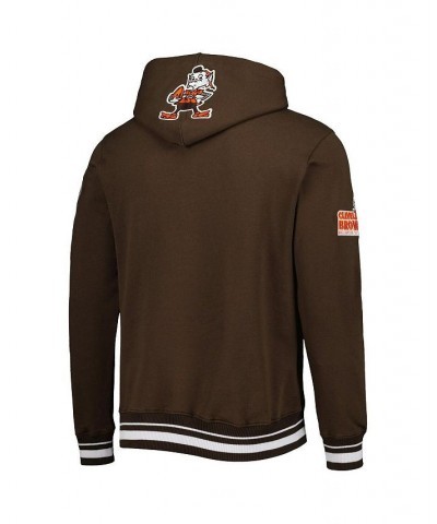 Men's Brown Cleveland Browns Retro Classic Fleece Pullover Hoodie $65.00 Sweatshirt