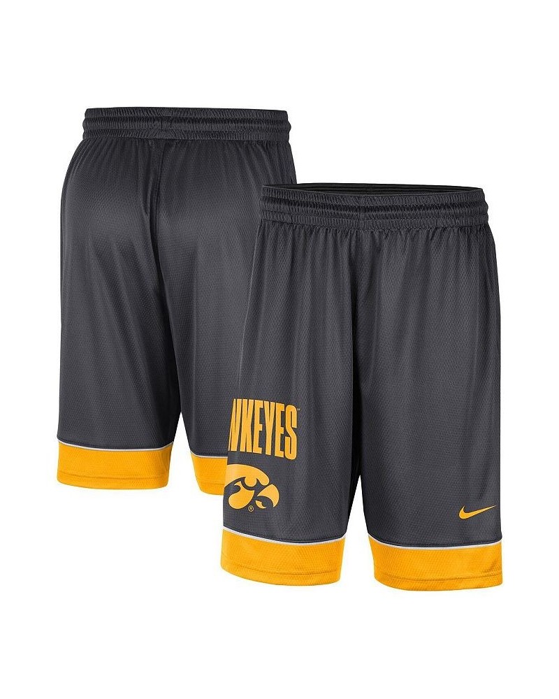 Men's Charcoal, Gold Iowa Hawkeyes Fast Break Shorts $19.80 Shorts