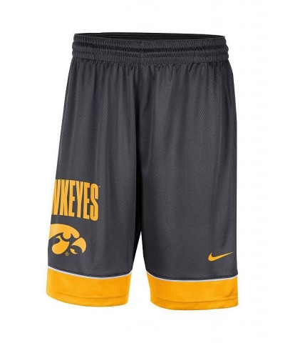 Men's Charcoal, Gold Iowa Hawkeyes Fast Break Shorts $19.80 Shorts