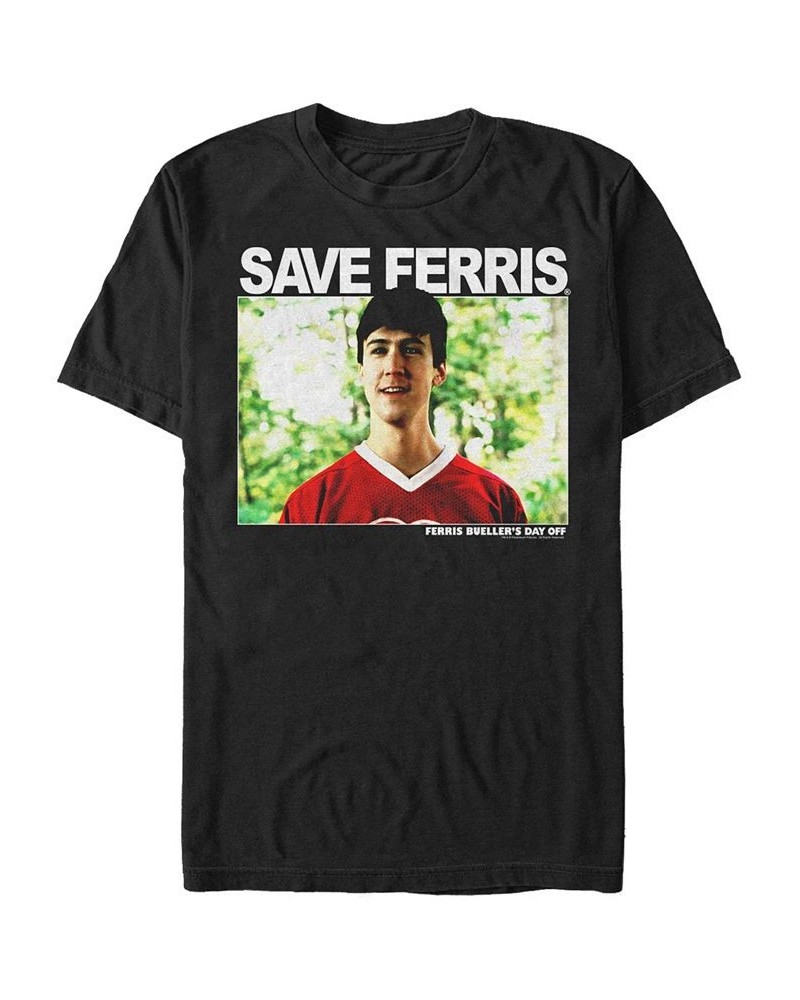 Day off Men's Cameron Save Ferris Portrait Short Sleeve T- shirt Black $16.45 T-Shirts