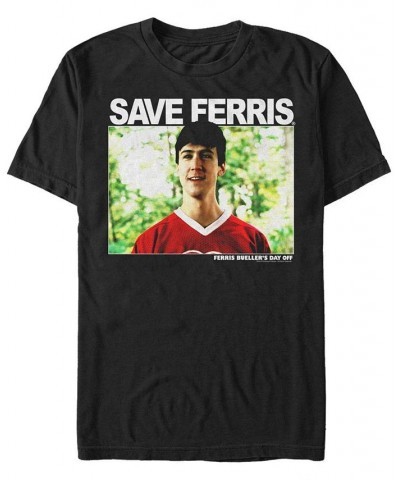 Day off Men's Cameron Save Ferris Portrait Short Sleeve T- shirt Black $16.45 T-Shirts