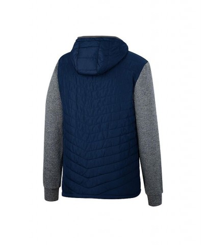 Men's Navy, Charcoal Notre Dame Fighting Irish Course Herringbone Full-Zip Hoodie $50.34 Jackets