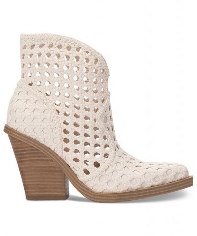 Women's Lukkah Caged Wedge Booties Tan/Beige $69.29 Shoes