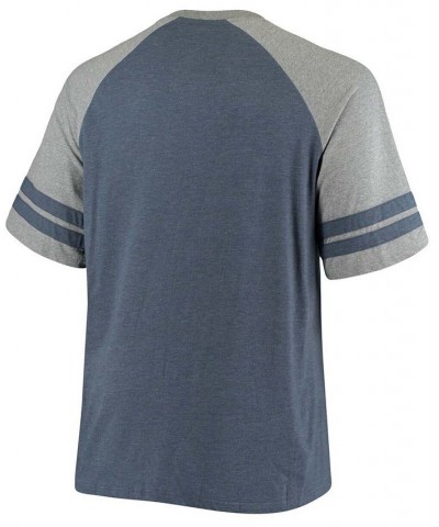 Men's Big and Tall Navy, Heathered Gray Tennessee Titans Two-Stripe Tri-Blend Raglan T-shirt $16.00 T-Shirts